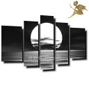 【絵画】【壁掛け】【手書き】【油絵】【風景画】【絵】アートパネル モノトーン『送料無料』『モダン インテリア アートパネル』5パネルSET『満月と雲 1278』...