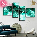 【絵画】【手書き】【壁掛け】【油絵】【風景画】【抽象画】【絵】絵画 インテリア【送料無料】『モダン インテリア アートパネル』/4パネルSET お花グリーン S...