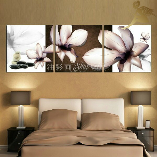 【絵画】【壁掛け】【手書き】【油絵】【風景画】【絵】絵画 インテリア 【送料無料】【絵画 和モダン 絵 和風】『モダン インテリア アートパネル 花』3パネルS...