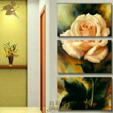モダン アートパネル 油絵 『絵画』油彩画『お花』【おしゃれな壁掛けアート】3パネルSET『縦 ピンクローズ』絵画 インテリア 【送料無料】『アートパネル 花』...