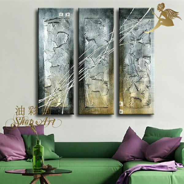 モダン インテリア アートパネル絵画 インテリア【送料無料】『3パネルSET/パレットナイフ メタリック系』壁掛け 絵 壁飾り『デコボコ質感 抽象画』【おしゃれ...