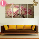 モダン アートパネル『絵画』手塗の油彩画『風景』日本絵画 インテリア 【送料無料】和モダン 和風 和室『4パネルSET 桜咲く Lサイズ 1768L』おしゃれ ...