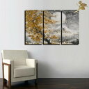 モダン アートパネル『絵画』手書きの油彩画『風景』日本絵画 インテリア 【送料無料】和モダン 和風 和室『3パネルSET 冬紅葉 富士山 1868』おしゃれ 完...