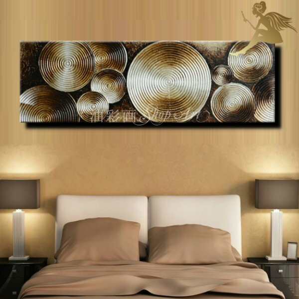 特大　1パネル【手書きの油彩画】『モダン　アートパネル』絵画　インテリア　【送料無料】【アートパネル　凸凹質感】【おしゃれ　壁掛けアート】【絵画】【手書き】【壁掛け】【油絵】【風景画】【絵】人気『ゴールドの円　5003』