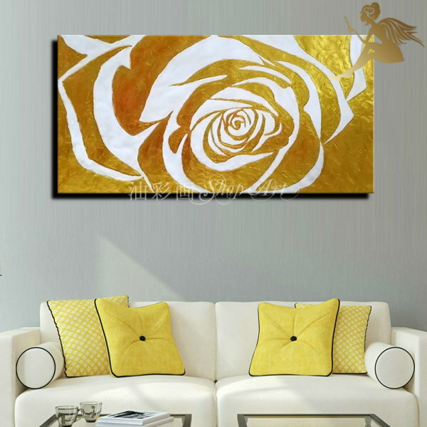 アートパネル 油絵 風景画 絵画特大 1パネル【手書きの油彩画】『モダン アートボード』絵画 インテリア 【送料無料】【手書き】【壁掛け】【絵】『ゴールドローズ...