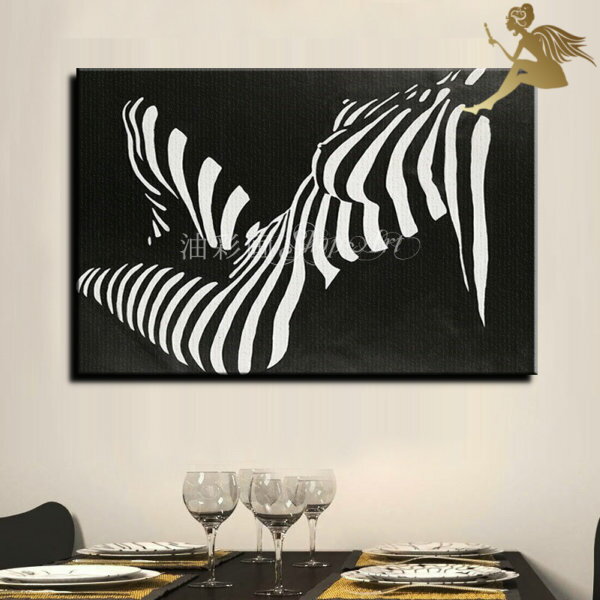 特大 1パネル【手書きの油彩画】『モダン アートパネル』絵画 インテリア 【送料無料】手軽に飾れる おしゃれ【お手軽 壁掛けアート】【手塗】【油絵】【抽象画】【絵】モノトーン『シマシマレディー 5058』