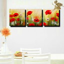モダン アートパネル 花 『絵画』手書きの油彩画『お花』絵画 インテリア【送料無料】3パネルSET『赤い花』『アートパネル 花』アート 壁掛け【絵画】【油絵】お...