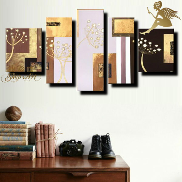 インテリア アートパネル/『5パネルSET ナチュラル』【モダンアート】壁掛け アート【現代アート】手書きの油彩【絵画/壁掛け/油絵/抽象画/絵】絵画 インテリ...