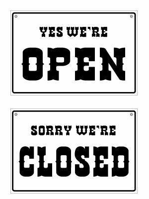 Rakuten - 【オープンクローズ両面パネル看板・Lサイズ：幅約45×高約30cm・エルドラード OPEN CLOSED】ウエスタンアメリカな書体でデザインしたサインパネル。ハンドメイド 英語看板 パネル サイン 開店 閉店 ショップ用 看板 オープン