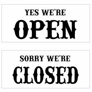 【オープンクローズ両面パネル看板・サイズ：幅約35×高約15cm・レイルロード OPEN CLOSED】ウエスタンアメリカな書体でデザインしたサインパネル。ハンドメイド 英語看板 パネル サイン 開店 閉店 ショップ用 オープン看板
