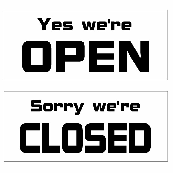 Rakuten - 【オープンクローズ両面パネル看板・サイズ：幅約35×高約15cm・ソウレイ OPEN CLOSED】太いゴシック調のアルファベット切り文字。ハンドメイド 英語看板 パネル サイン 開店 閉店 ショップ用 オープン看板