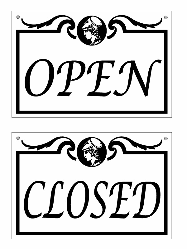 Rakuten - 【オープンクローズ両面パネル看板・大判Lサイズ：幅約45×高約30cm・ミドエ OPEN CLOSED】ハンドメイド 英語看板 パネル サイン 開店 閉店 ショップ用 オープン看板