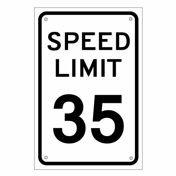 【アメリカの道路標識 SPEED LIMIT スピードリミット 片面サインパネル 大判Lサイズ 横約30cm×高さ約45cm（25・35・65マイル表示から選べる）】ハンドメイド、米国 トラフィックサイン 制限速度 3