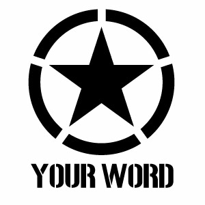 【U.S.ARMY スターモチーフ （英字オーダータイプ）021 カッティングステッカー 2枚組 幅約14.7cm×高約..