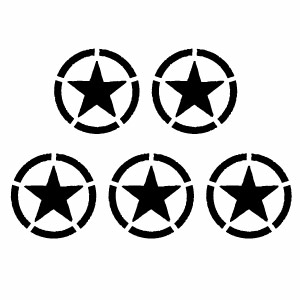 Rakuten - 【U.S. ARMY 098 ワンスター腐食調（米軍モチーフ） 極小サイズ カッティングステッカー 5枚組 幅約5.1cm×高約5.1cm】ハンドメイド デカール アメリカ軍 米軍スター。