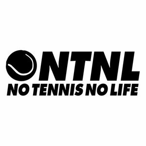 【カッティングステッカー NO TENNIS NO LIFE Ver.017（ノーテニス ノーライフ） ミニサイズ 3枚組 幅約12cm×高約4.1cm】ハンドメイド テニス ステッカー。