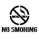 【NO SMOKING(STC)V.015 カッティングステッカー 大判Lサイズ 2枚組 幅約27cm×高約20.2cm】ノースモーキング、ハンドメイド 禁煙ス...