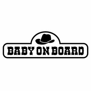 【2枚組 BABY ON BOARD Ver.164 赤ちゃんが乗っています ウエスタン カッティングステッカー 幅約21cm 高約6.6cm】ハンドメイド ベビーインカー 車用ステッカー アメリカ 西部 