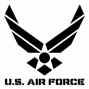 【U.S. AIRFORCE ミニサイズ ver.04 （米国空軍モチーフ） カッティングステッカー 2枚組 幅約10cm×高約10cm】ハンドメイド デカール アーミー アメリカ空軍マーク。