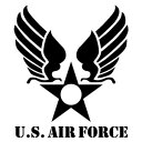 【U.S. AIRFORCE 03 ミニサイズ （米国空軍モチーフ） カッティングステッカー 2枚組 幅約10cm×高約11.5cm】ハンドメイド デカール アーミー アメリカ空軍マーク。