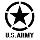 【U.S. ARMY 02（米軍モチーフ02） カッティングステッカー 2枚組 幅約14.7cm×高約18cm】ハンドメイド デカール アメリカ軍 アーミー 米軍。