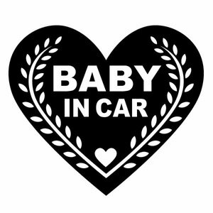 【BABY IN CAR Ver.75（赤ちゃんが乗ってます） カッティングステッカー 2枚組 幅約16cm×高約14cm】ハンドメイド Baby in car ハート heart。