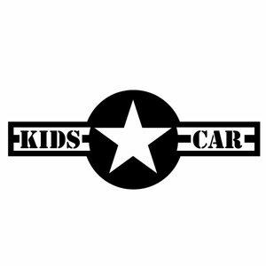 【Kids ★ Car Ver.18（子供が乗ってます） カッティングステッカー 2枚組 幅約22cm×高約8.7cm】選べる2タイプ、BABY★CARにも♪ミリタリー調。Kids in Car