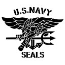 【U.S. NAVY SEALS 02（米国海軍特殊部隊モチーフ）大判Lサイズ カッティングステッカー 2枚組 幅約35cm×高約29cm】ハンドメイド デカール アメリカ軍 アーミー 米軍。