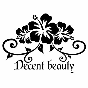 【カッティングステッカー2枚組 ハイビスカス Decent beauty 幅約20cm×高約14cm】カラー：白、黒、ハンドメイド