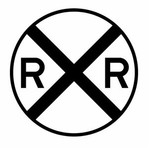 【レイルロード道路標識（ステッカー） カッティングステッカー 3枚組 幅約12cm×高約12cm】カラー：白..