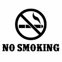 【NO SMOKING(禁煙エリア)V.004 カッティングステッカー 2枚組 幅約18cm×高約13.5cm】ノースモーキング、ハンドメイド 禁煙ステッカー。