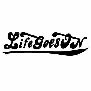 【カッティングステッカー Life goes on ver.03（人生は続く）大判Lサイズ 2枚組 幅約29cm×高約8.1cm】ハンドメイド デカール ライフゴーズオン ステッカー アメリカン。(3)