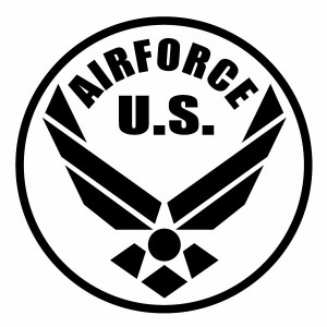 【U.S. AIRFORCE 02 （米国空軍モチーフ） カッティングステッカー 3枚組 幅約10cm×高約10cm】ハンドメイド デカール アーミー アメリカ空軍マーク。