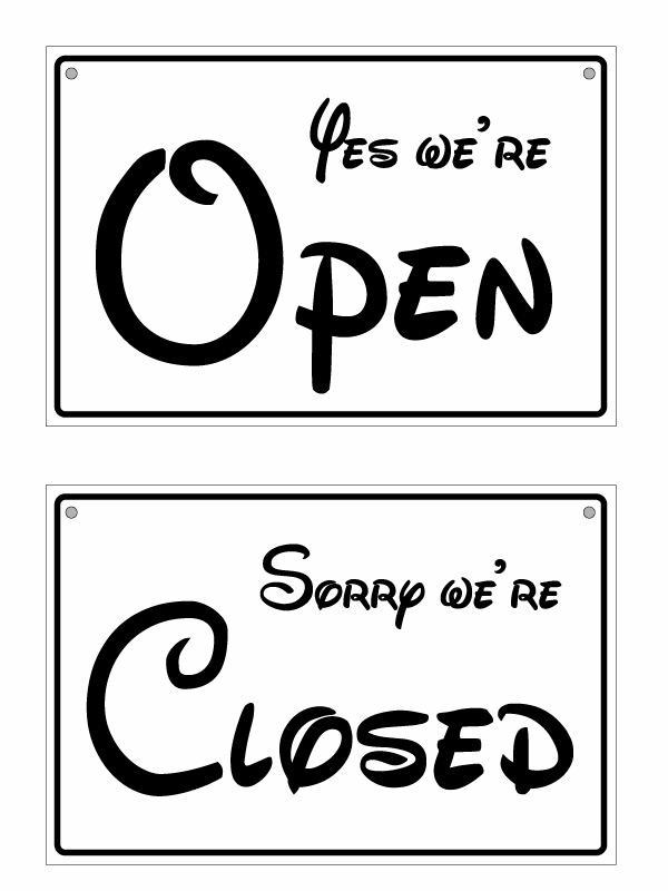 【名入れタイプ】【オープンクローズ両面パネル看板・サイズ：幅約30×高約20cm・メルヘンタッチ OPEN CLOSED 上部に名入れ】