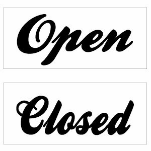 Rakuten - 【オープンクローズ両面パネル看板・サイズ：幅約35×高約15cm・ビパーク OPEN CLOSED】アルファベット筆記体でデザインしたパネル。ハンドメイド 英語看板 パネル サイン 開店 閉店 ショップ用 オープン看板