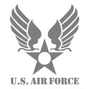【U.S. AIRFORCE 03 グレー（米国空軍モチーフ） カッティングステッカー ミニサイズ 3枚組 幅約10cm×高約11.5cm】ハンドメイド デカール アーミー アメリカ空軍マーク。