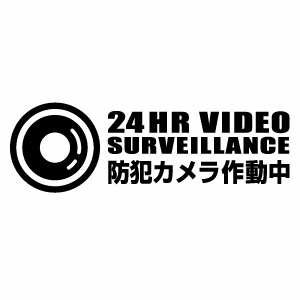 【防犯カメラ作動中 R011 カッティングステッカー ミニサイズ 3枚組 幅約15cm×高約4.8cm】