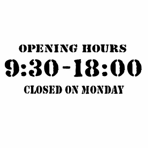 【カッティングステッカー 営業時間（24H表示 SL） 時間&定休日オーダータイプ017h ミニサイズ 3枚組 幅約15cm×高5.4cm】ショップ用ウインドーサイン