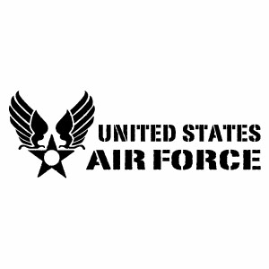 【UNITED STATES AIR FORCE 076（UFA腐食調） カッティングステッカー 2枚組 幅約23cm×高約8cm】ハンドメイド デカール アメリカ空軍 ミリタリーステッカー。