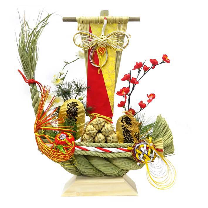 本わら宝船（新潟県南魚沼産）【国産　日本製】【正月飾り】【縁起飾り】【店舗装飾】【開店祝い】のサムネイル