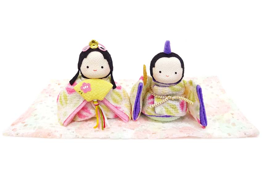 10％OFFクーポン配布中☆　ぽてりひな2人（麻の葉）【1-887】【リュウコドウ】【雛人形 コンパクト】【ひな人形　室内】【おしゃれ　かわいい】【国産・日本製】