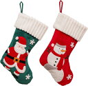 可愛い クリスマス 刺繍入り 靴下 サンタクロース ソックス クリスマスブーツ 暖炉 壁 吊り下げ 装飾ギフトソックス 玄関 庭 飾り スノーマンソックス (2点セット)