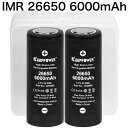 【即日発送】KEEPPOWER IMR 26650 UH2660 6000mAh Max:30A Constant:15A リチウムイオンバッテリー 高出力 高信頼性セル ケース付き 2本組 全長65mm