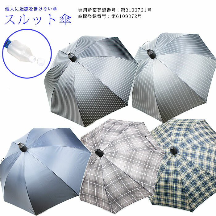 【紳士スルット傘】他人に迷惑を掛けない実用的な傘 実用新案取得 雨の日をもっと楽しく♪ サッとしてスッ。 するっと…