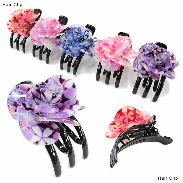 髪飾り ヘアークリップ 髪留め ヘアーアクセサリー アクセサリー バレッタ アクセ 桜柄 髪飾り（中