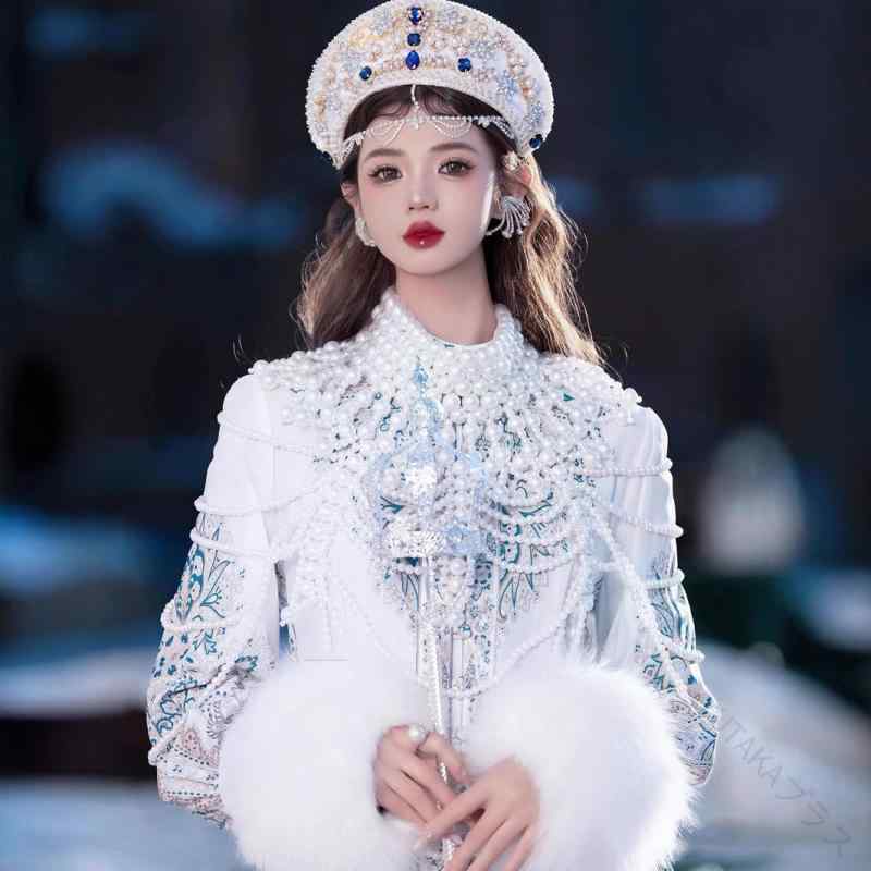 ドレス レディース ロシアンプリンセス ロシア風 ヨーロピアン レトロ コスチューム 冬用 シェニール ..