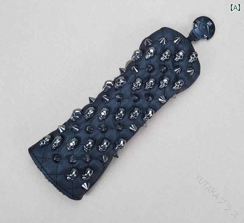 ゴルフクラブカバー おしゃれ ヘッド保護 キャップ ユニバーサルサイズ シンプルデザイン スカル柄 ス..