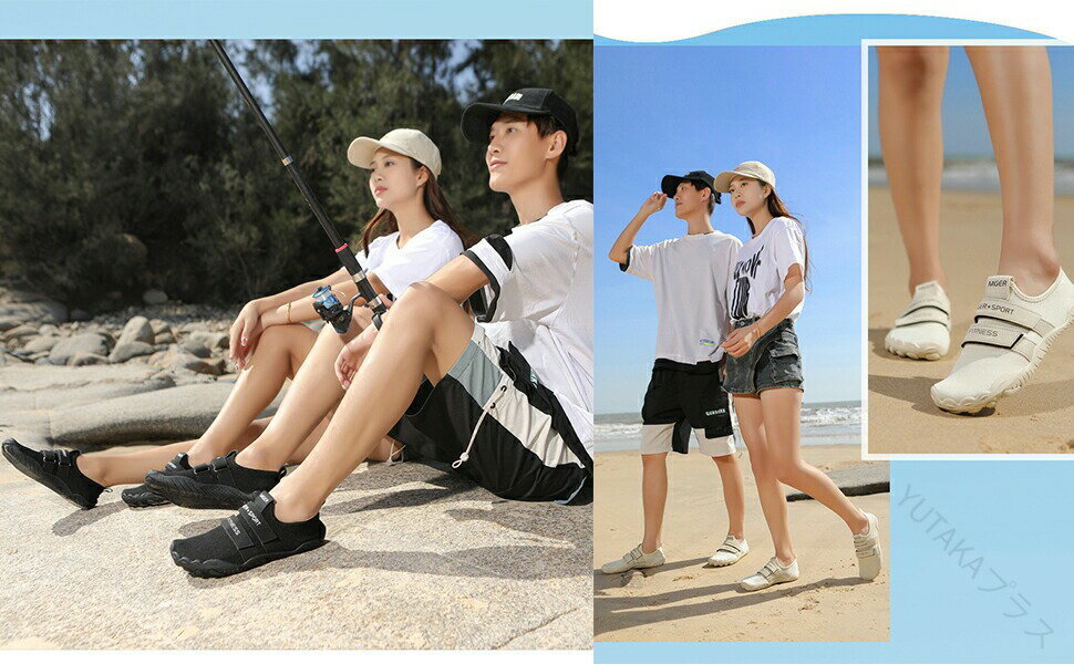 軽量 男女兼用マリンシューズ ウォーターシューズ 水陸両用 アクアシューズ 通気性抜群 シュノーケリン..