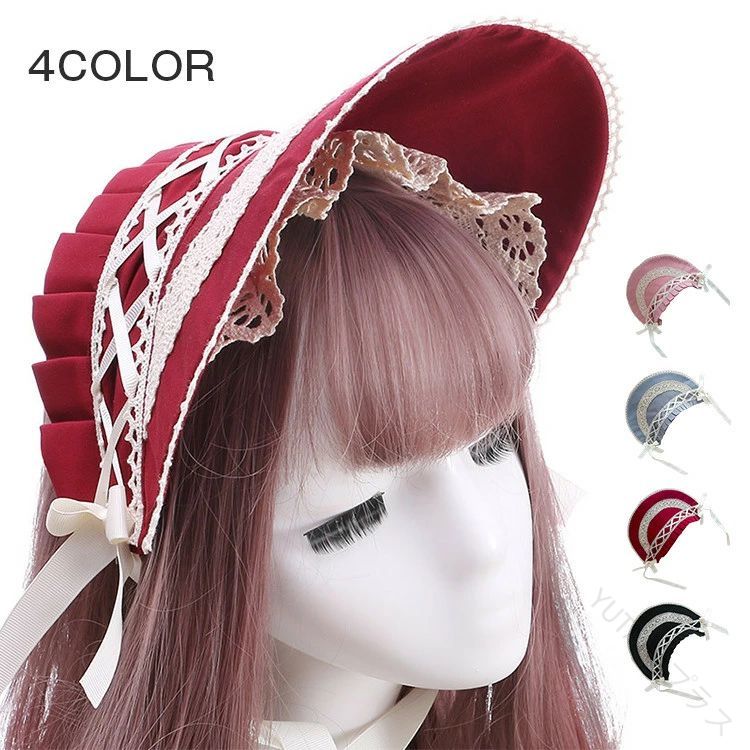 モチ お花 レース ハット 帽子 レディース ボンネット ロリータファッション ヘアアクセサリー コーデ ヘッドアクセサリー かわいいデザインでおしゃれに決まる人気アイテムです