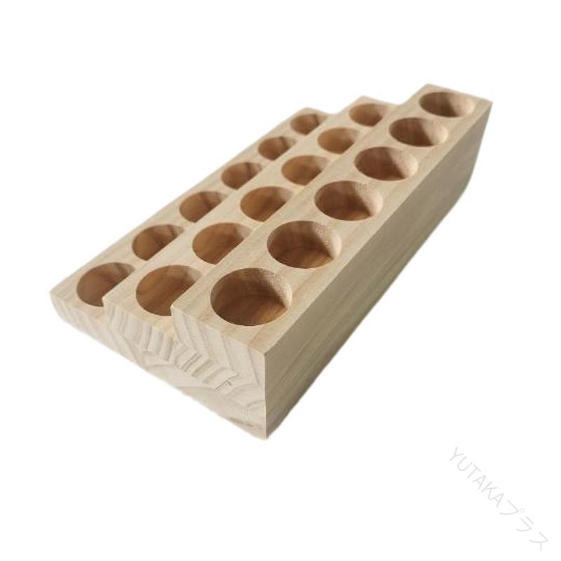 ナチュラル木製エッセンシャルオイル収納ボックス3段階段式ディスプレイスタンド天然木素材おしゃれ収..